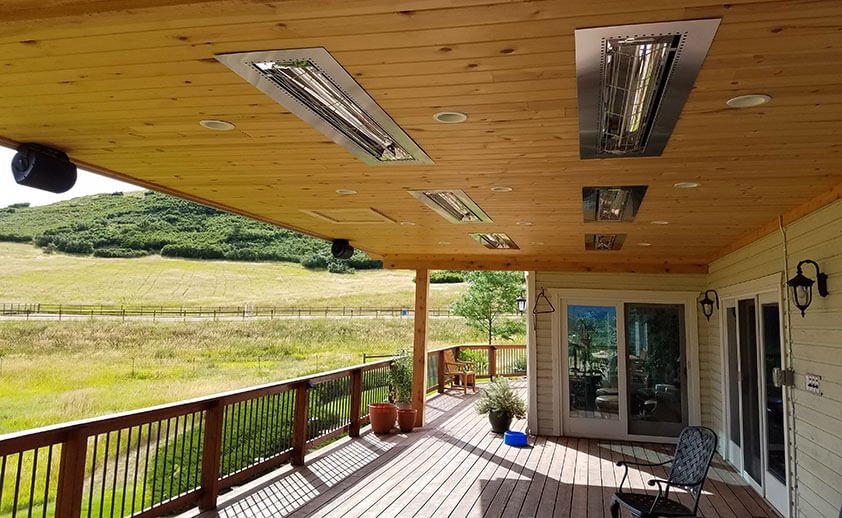 Infratech W-Series 39-Inch 2500W Single Element Electric Infrared Patio Heater - 240V - Stainless Steel