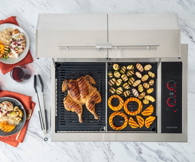 Kenyon Frontier 21 Inch Built-In Electric Grill 120V with Touch Control & Lid - B70050