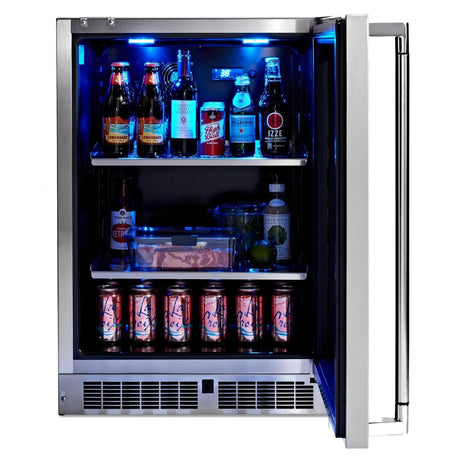 Lynx 24-Inch 5.3 Cu. Ft. Right Hinge Outdoor Rated Compact Glass Door Refrigerator - LN24REFGR