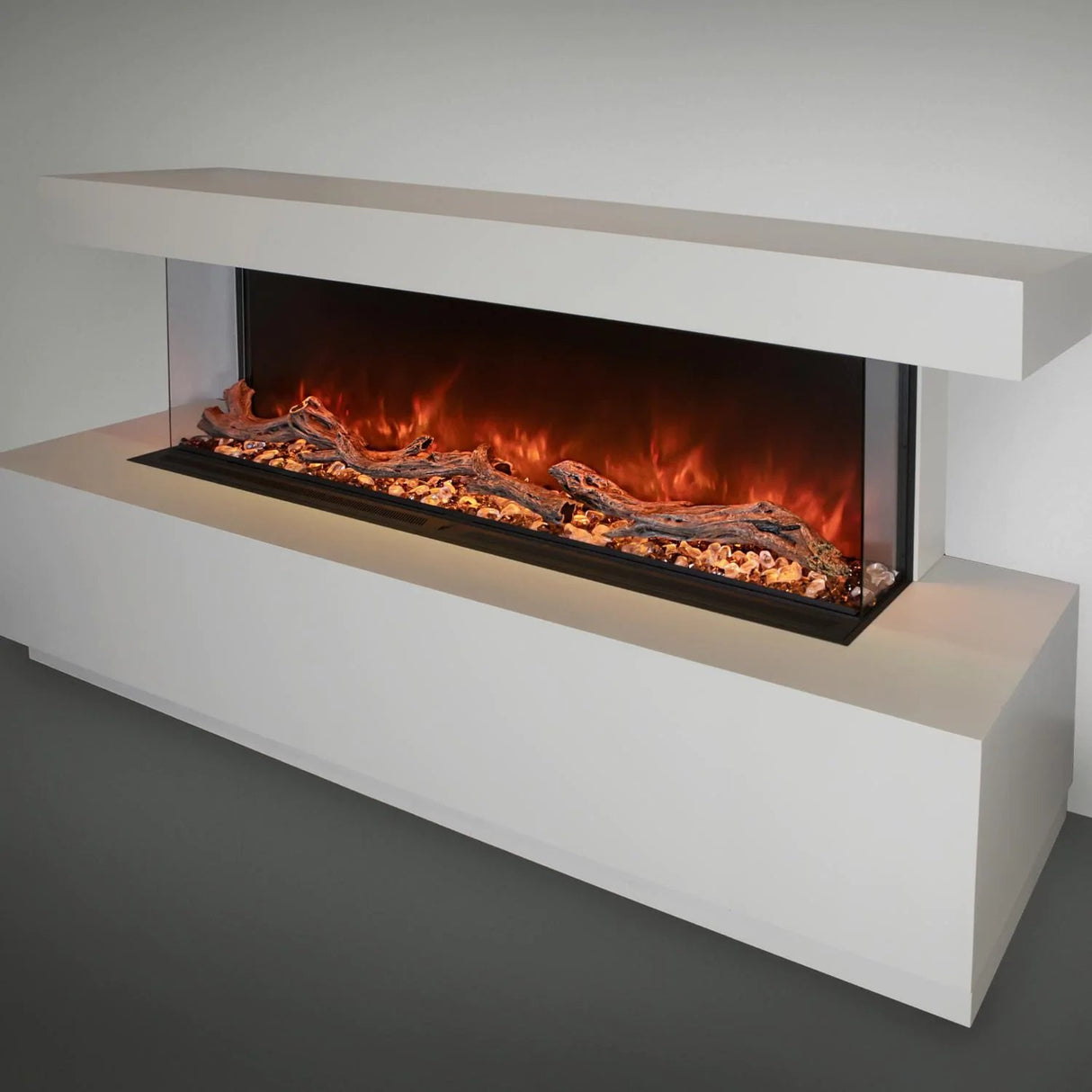 Modern Flames Landscape Pro Multi-Sided Built-In 56 Inch Electric Fireplace Linear Firebox