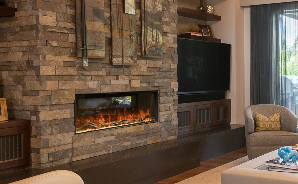 Modern Flames Landscape Pro Multi-Sided Built-In 56 Inch Electric Fireplace Linear Firebox