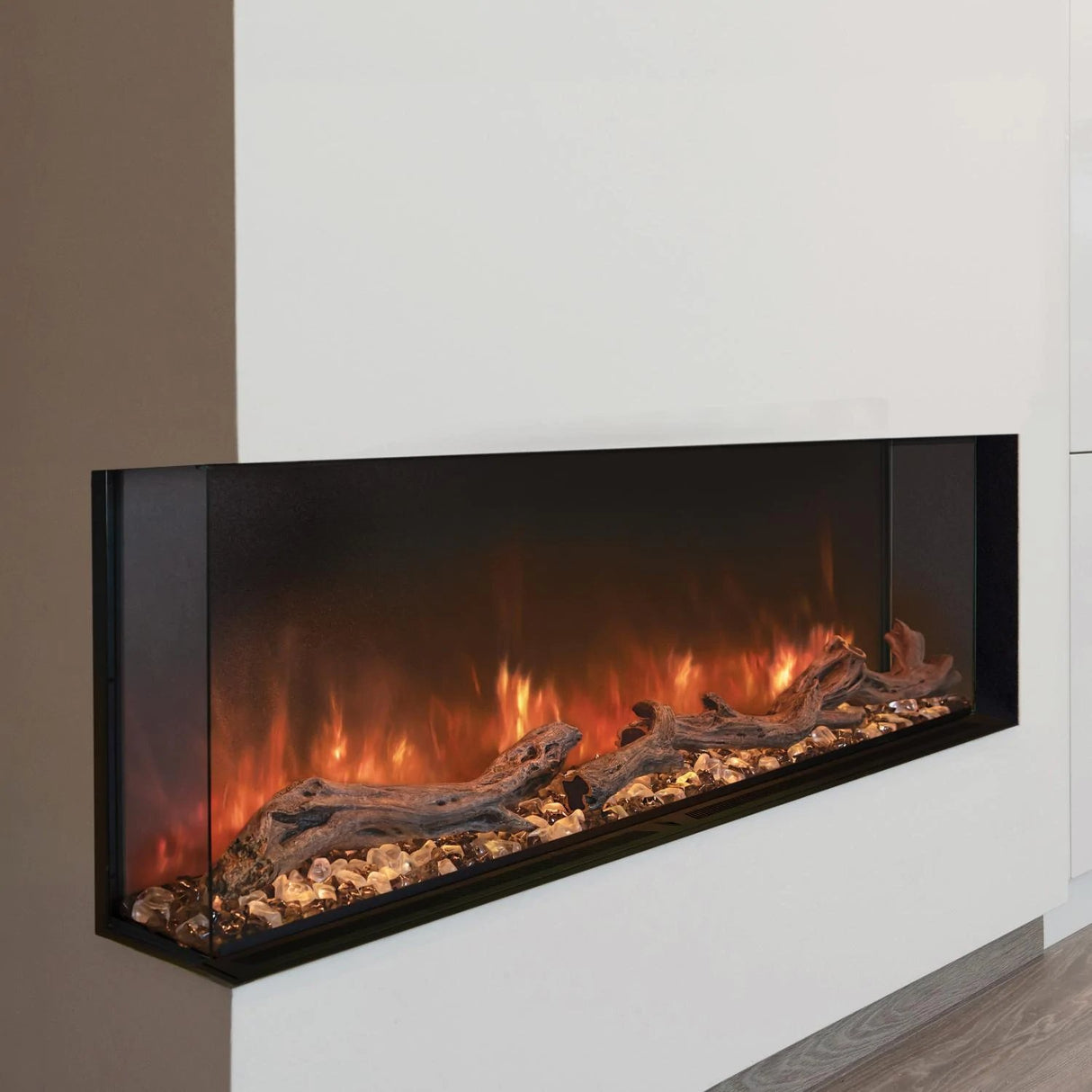 Modern Flames Landscape Pro Multi-Sided Built-In 68 Inch Electric Fireplace Linear Firebox