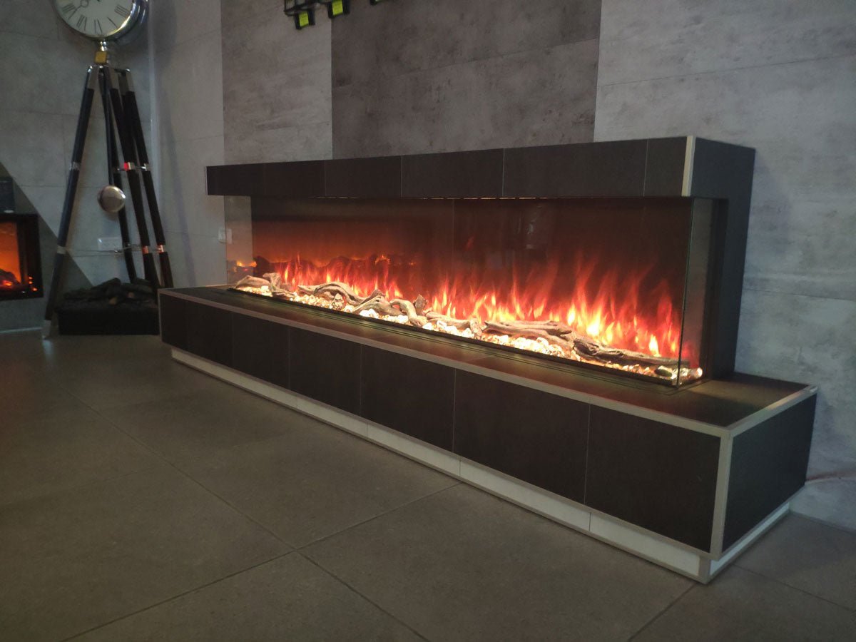 Modern Flames Landscape Pro Multi-Sided Built-In 96 Inch Electric Fireplace Linear Firebox