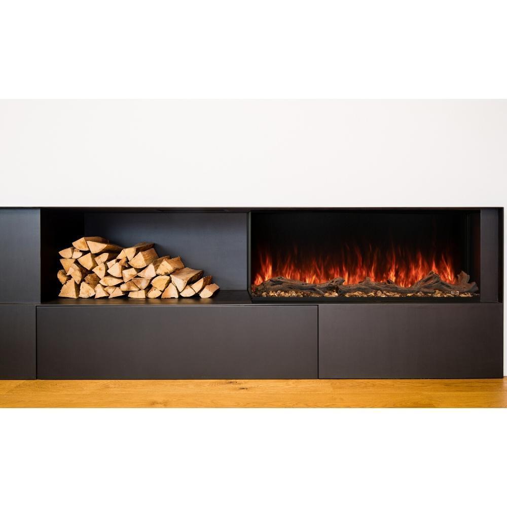 Modern Flames Landscape Pro Multi-Sided Built-In 96 Inch Electric Fireplace Linear Firebox