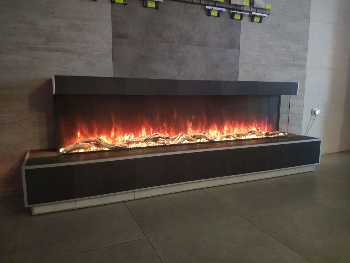 Modern Flames Landscape Pro Multi-Sided Built-In 96 Inch Electric Fireplace Linear Firebox