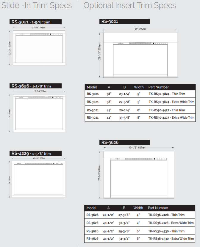 Modern Flames Redstone 42 Inch Built-In Electric Fireplace Firebox Insert