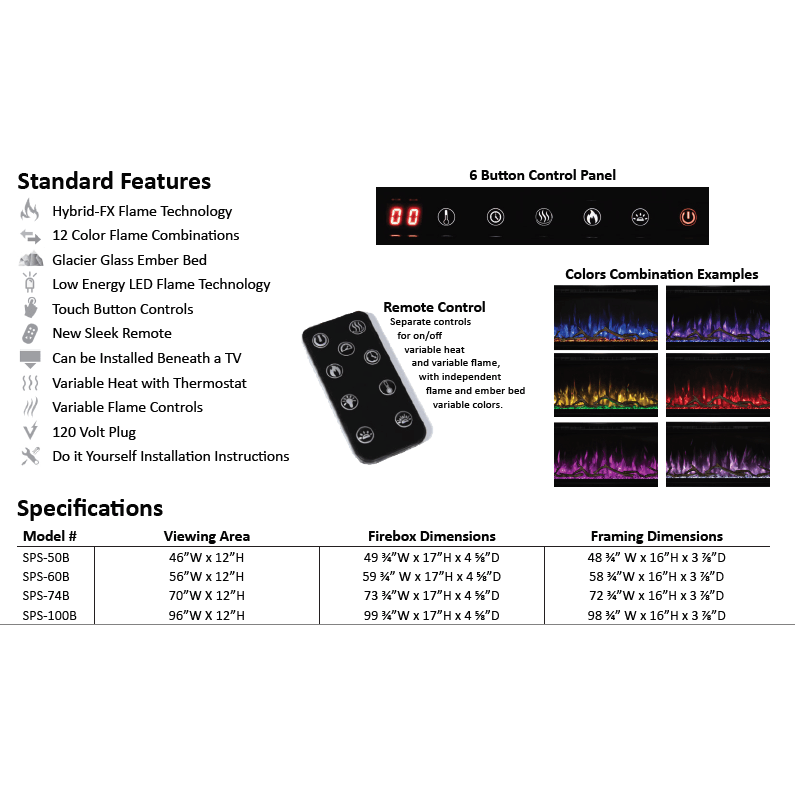 Modern Flames Spectrum Slimline 100 Inch Recessed/Wall Mount Linear Electric Fireplace