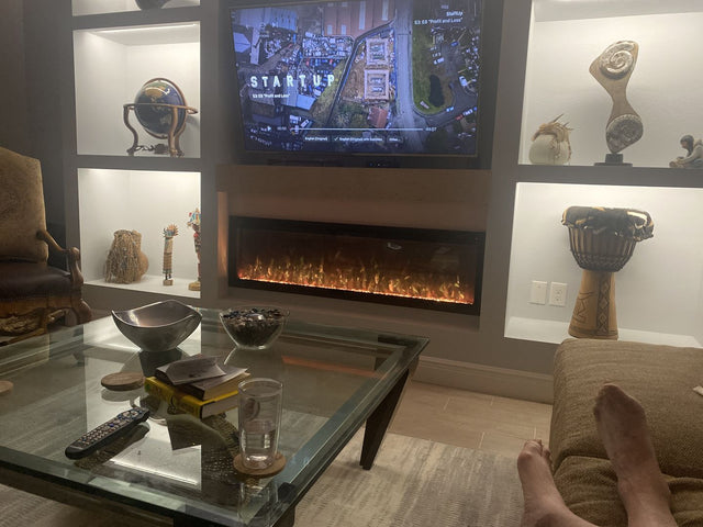 Modern Flames Spectrum Slimline 60 Inch Recessed/Wall Mount Linear Electric Fireplace
