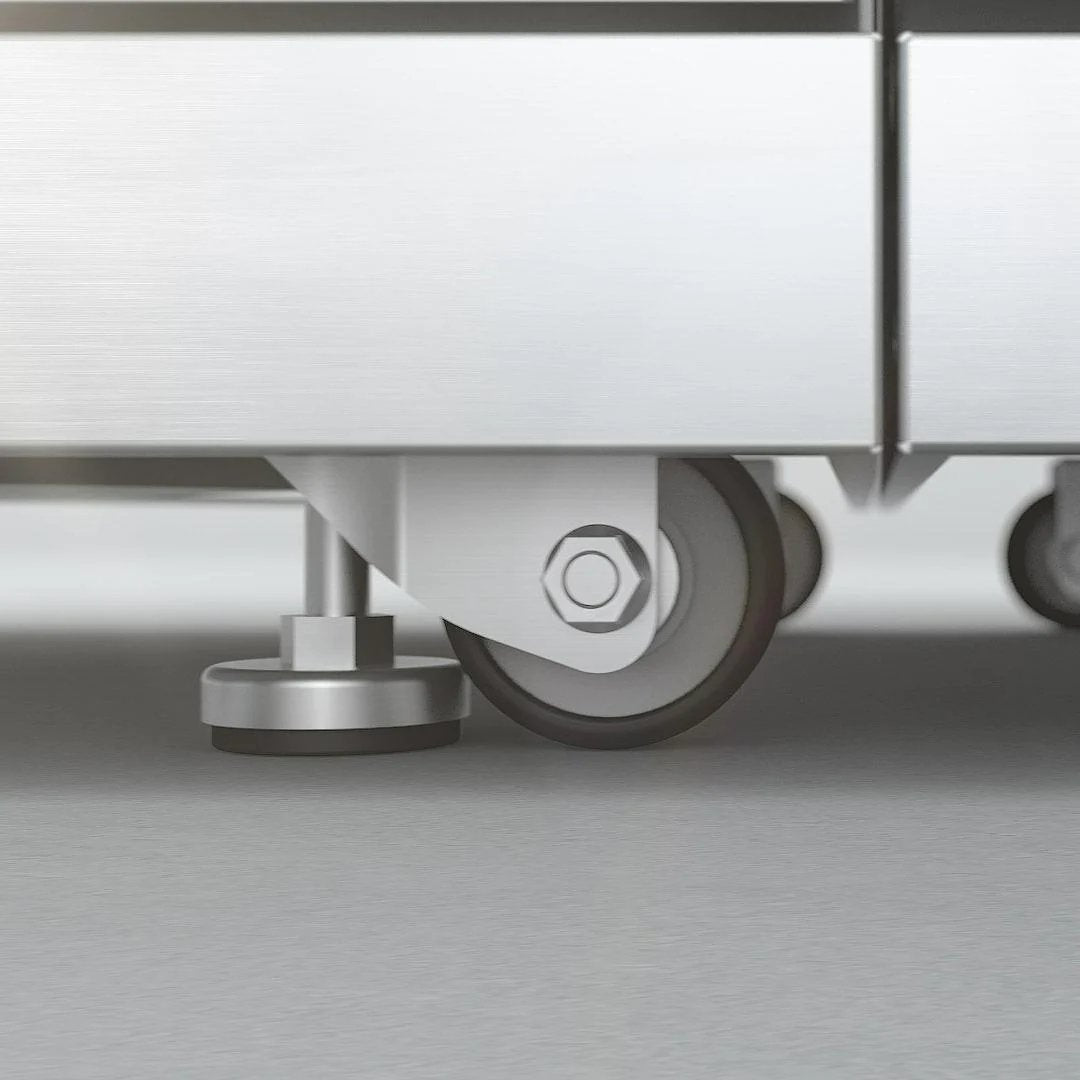 Mont Alpi 805 Deluxe Gas Island Grill W/ Infrared Side Burner & Rotisserie Kit - Black Stainless Steel