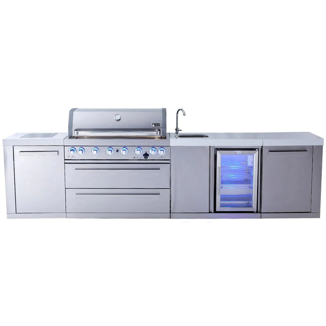 Mont Alpi 805 Gas Island Grill W/ Beverage Center & Infrared Side Burner
