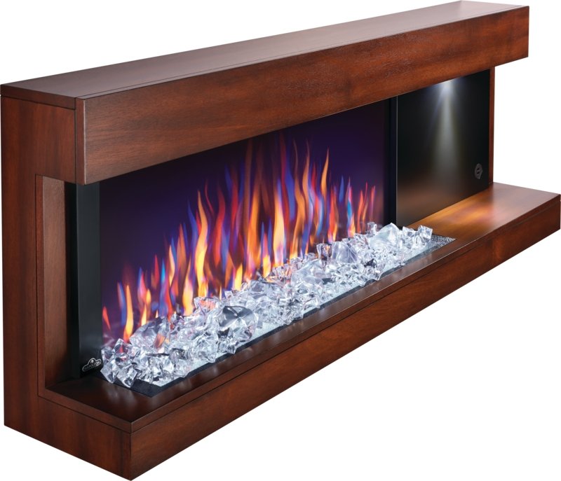 Napoleon Stylus Steinfeld 53 in. Wall-Mount Electric Fireplace with Brown Surround Mantel