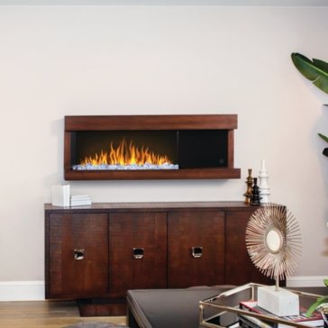 Napoleon Stylus Steinfeld 53 in. Wall-Mount Electric Fireplace with Brown Surround Mantel