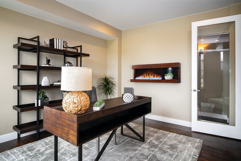 Napoleon Stylus Steinfeld 53 in. Wall-Mount Electric Fireplace with Brown Surround Mantel