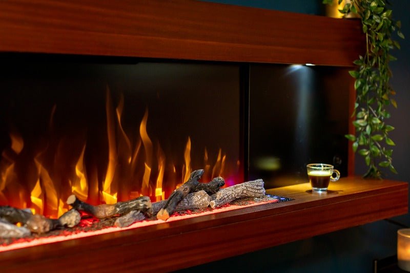 Napoleon Stylus Steinfeld 53 in. Wall-Mount Electric Fireplace with Brown Surround Mantel