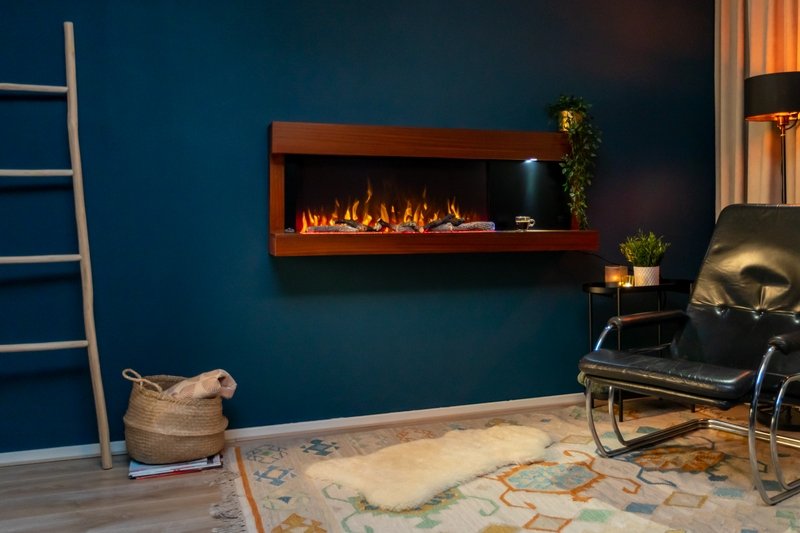 Napoleon Stylus Steinfeld 53 in. Wall-Mount Electric Fireplace with Brown Surround Mantel