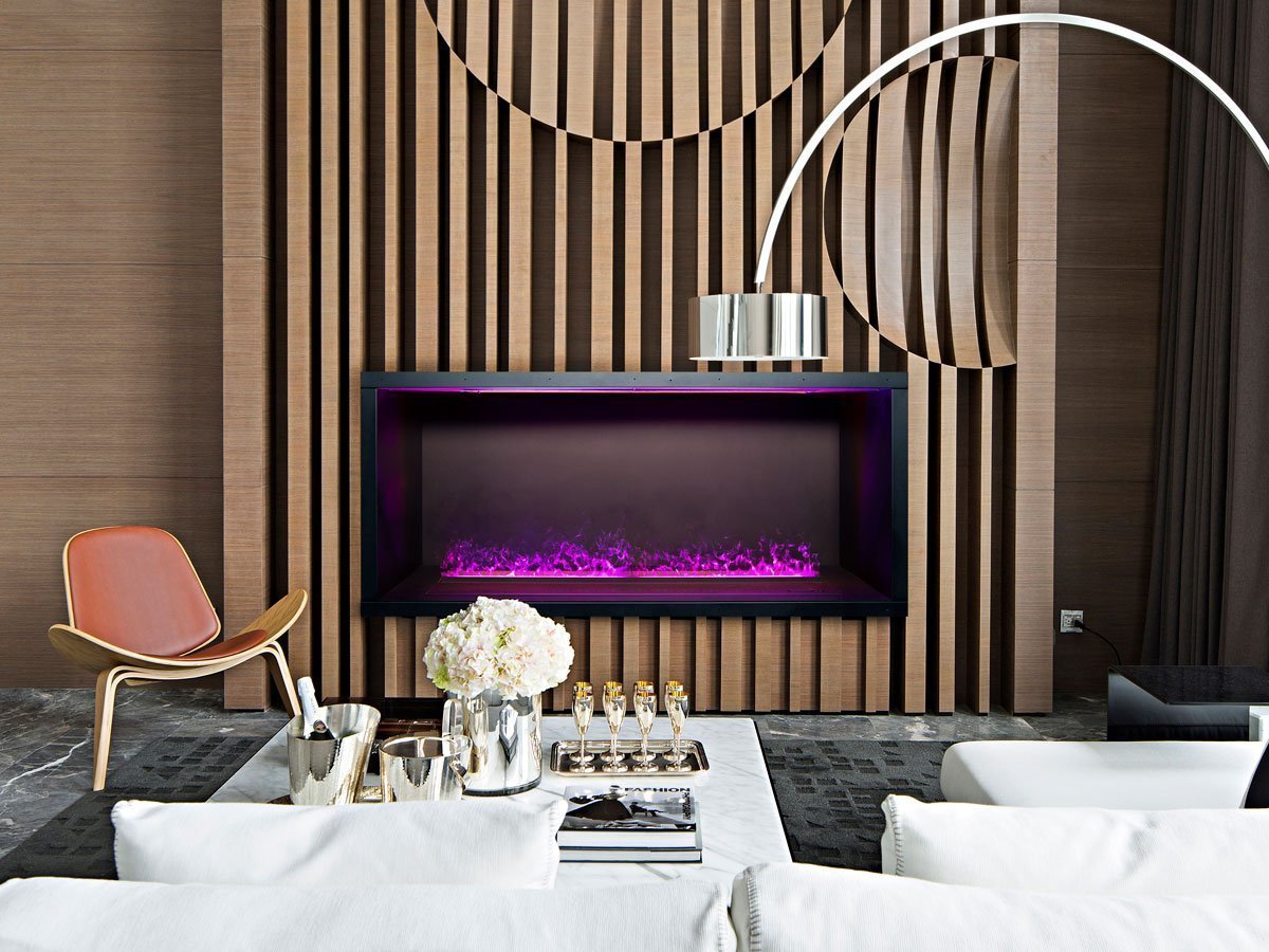 NetZero 60" NZWP60B Waterplace Platinum Vapor Electric Fireplace
