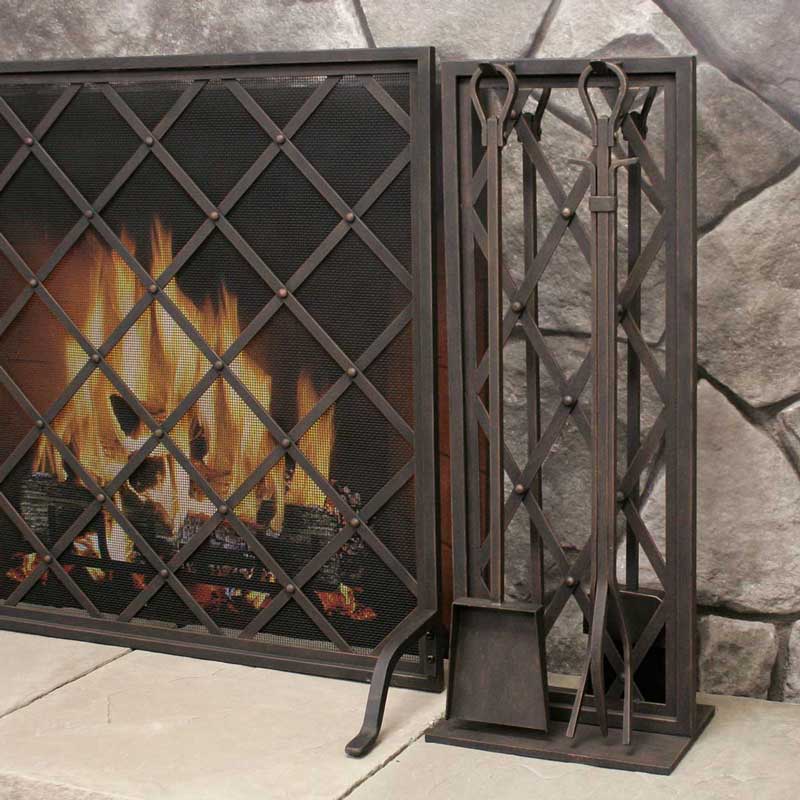 Pilgrim 5 Piece Distressed Bronze Iron Weave Tool Set