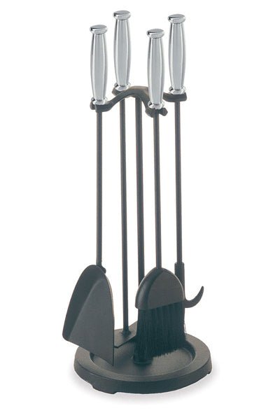Pilgrim 5 Piece Matte Black Stove Tool Set with Steel Barrel Handles