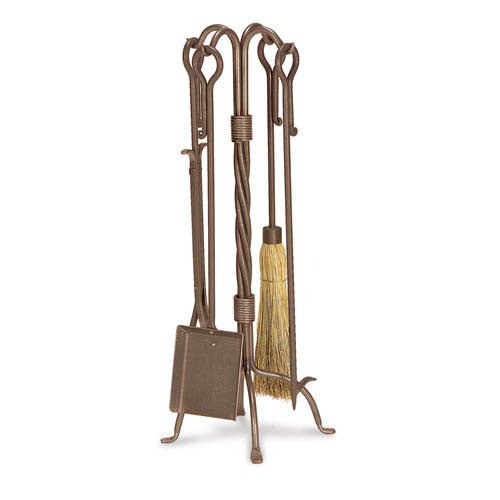 Pilgrim 5 Piece Traditional Burnished Bronze Fireplace Tool Set