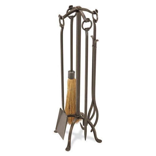 Pilgrim 5 Piece Vintage Iron Craftsman Fireplace Tool Set