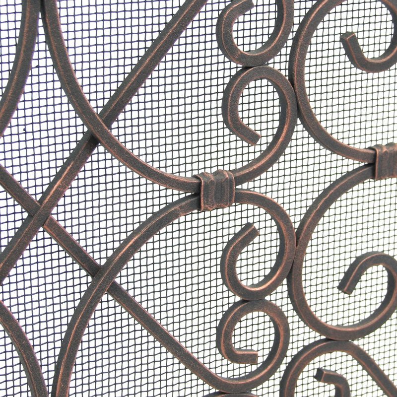 Pilgrim Abington Tri Panel Fireplace Screen - Distressed Bronze