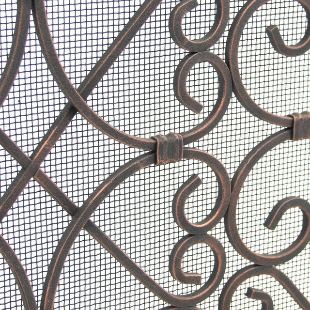 Pilgrim Abington Tri Panel Fireplace Screen - Distressed Bronze