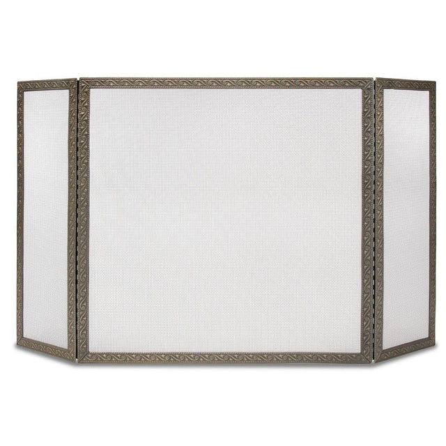 Pilgrim Ballard Embossed Fireplace 3 Panel Screen - Black