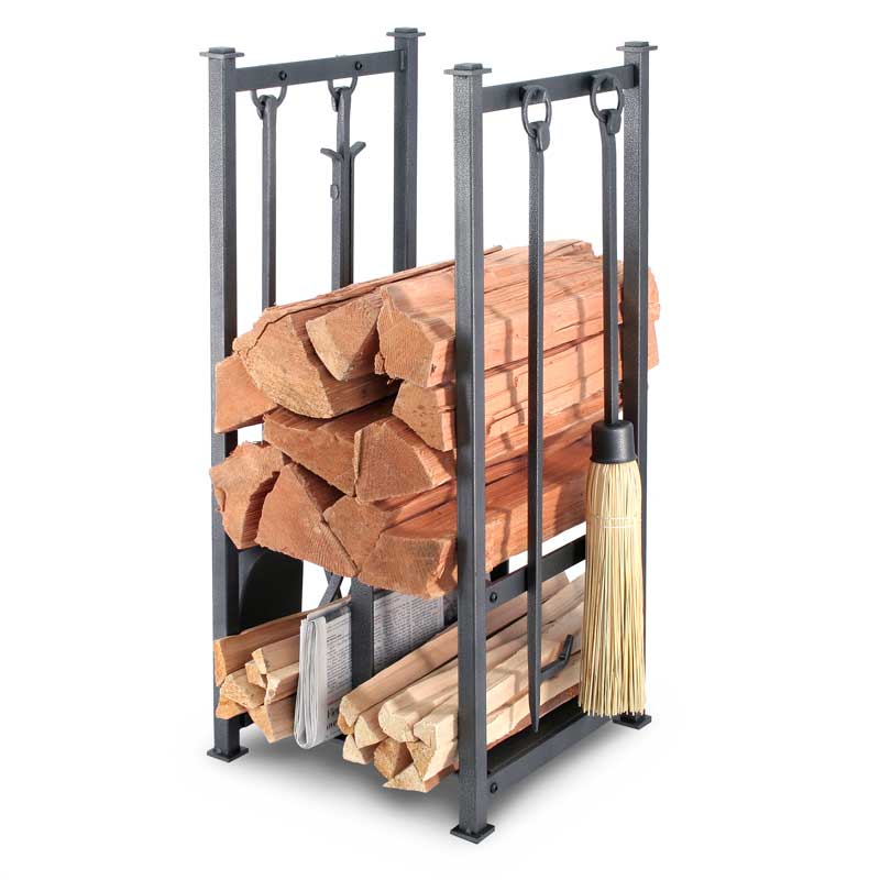 Pilgrim Craftsman Indoor Firewood Rack and Tool Set - Vintage Iron
