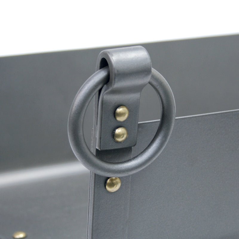 Pilgrim Greyson Wood Holder - Natural Iron with Brass Rivets