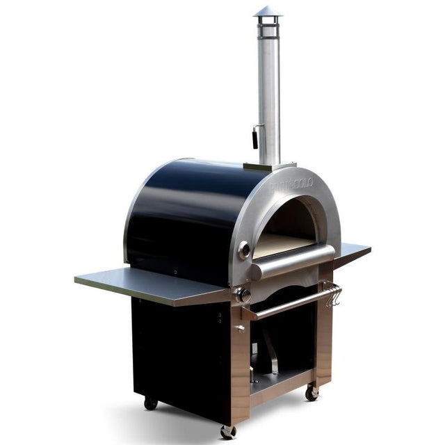 Pinnacolo Ibrido (Hybrid) Wood Gas Outdoor Pizza Oven Freestanding with Cart