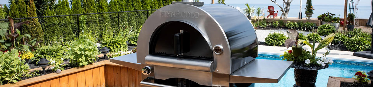 Pinnacolo Ibrido (Hybrid) Wood Gas Outdoor Pizza Oven Freestanding with Cart