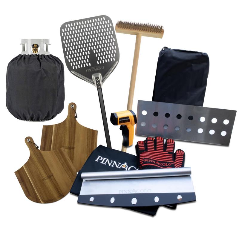 Pinnacolo Ibrido (Hybrid) Wood Gas Outdoor Pizza Oven Freestanding with Cart