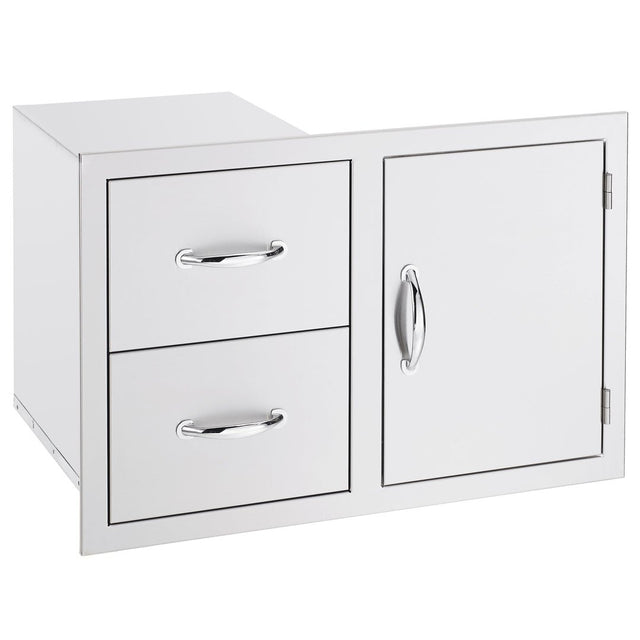 Summerset 33-Inch Stainless Steel Flush Mount Access Door & Double Drawer Combo