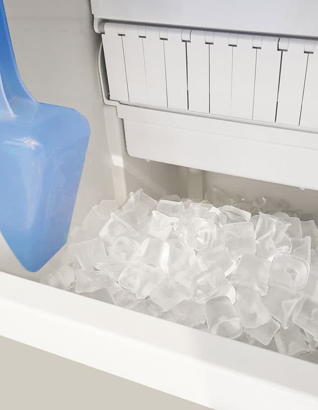 XO 15 Inch Built-In Outdoor Rated Gourmet Ice Maker with Crystal Clear Cubes - Gravity Drain