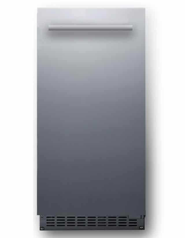 XO 15 Inch Built-In Outdoor Rated Gourmet Ice Maker with Crystal Clear Cubes with Pump