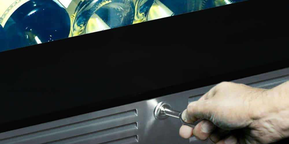 XO 24 Inch Designer Black Glass Indoor Dual Zone Wine Cooler Refrigeration