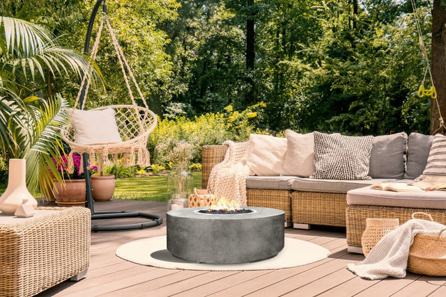 XO 36 Inch Round Gas Fire Pit Table - 65,000 BTUs