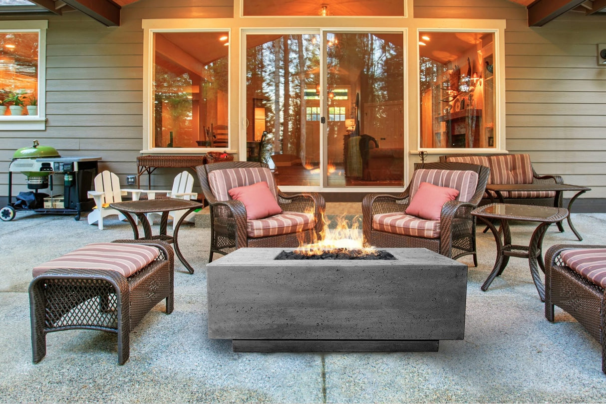 XO 36 Inch Square Gas Fire Pit Table - 65,000 BTUs