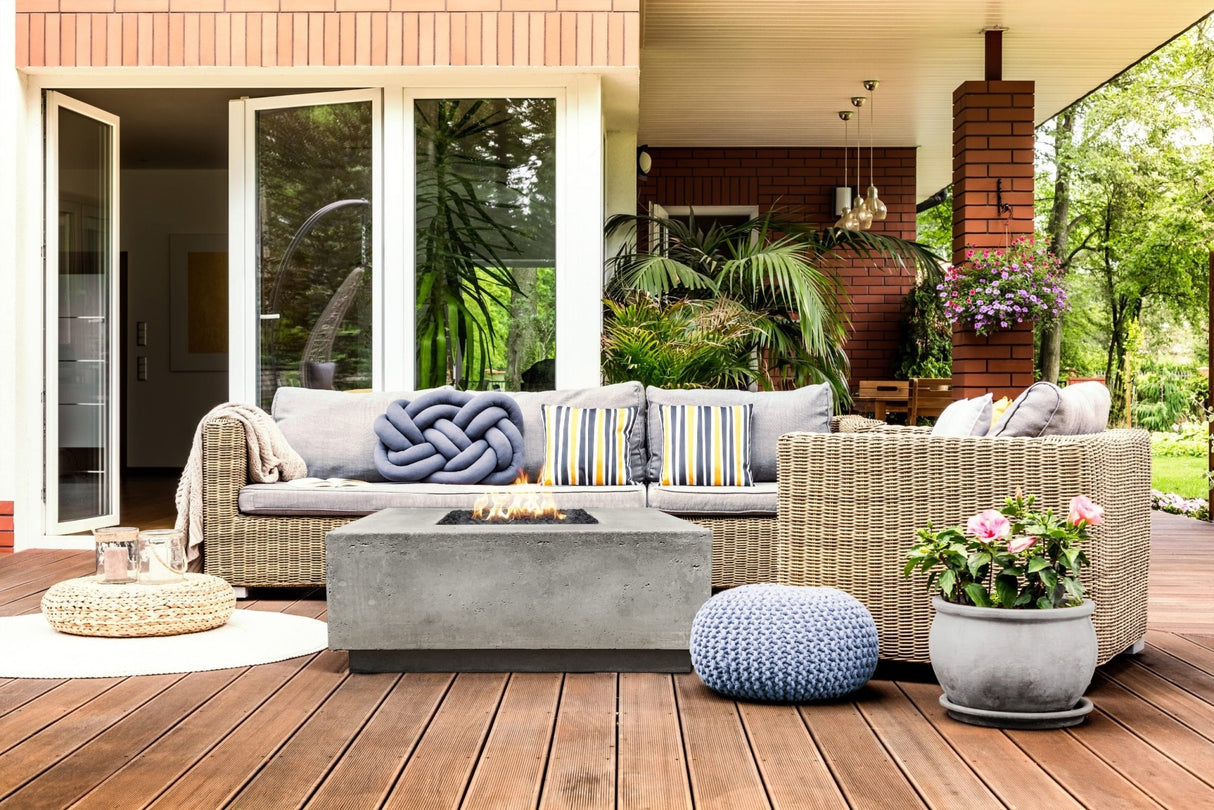 XO 36 Inch Square Gas Fire Pit Table - 65,000 BTUs