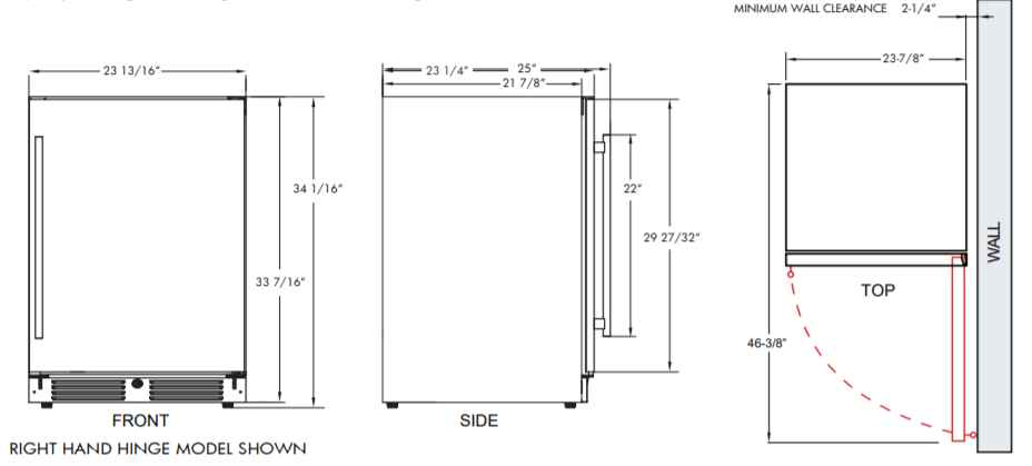 XO 42" Built-In Gas Grill Four Piece Package with Side Burner, Double Doors, and Refrigerator