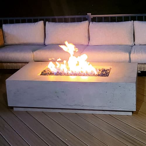 XO 60 Inch Rectangular Gas Fire Table - 65,000 BTUs