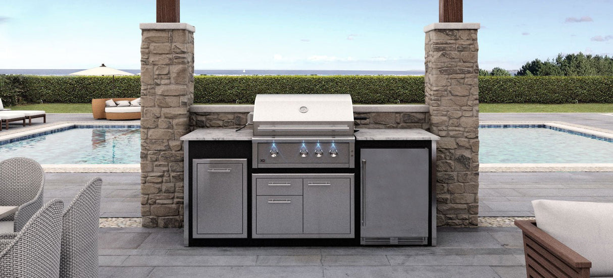 XO Pro-Grade Designer Pre-Assembled Island with 36 Inch XO Pro Grade Grill