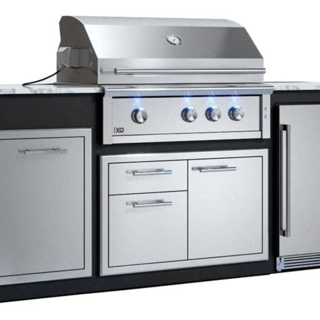 XO Pro-Grade Designer Pre-Assembled Island with 36 Inch XO Pro Grade Grill
