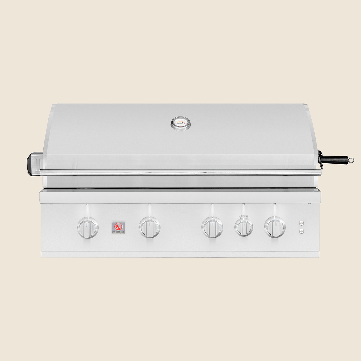 Summerset TRL Pro 40 inch built-in gas grill, front view with hood closed