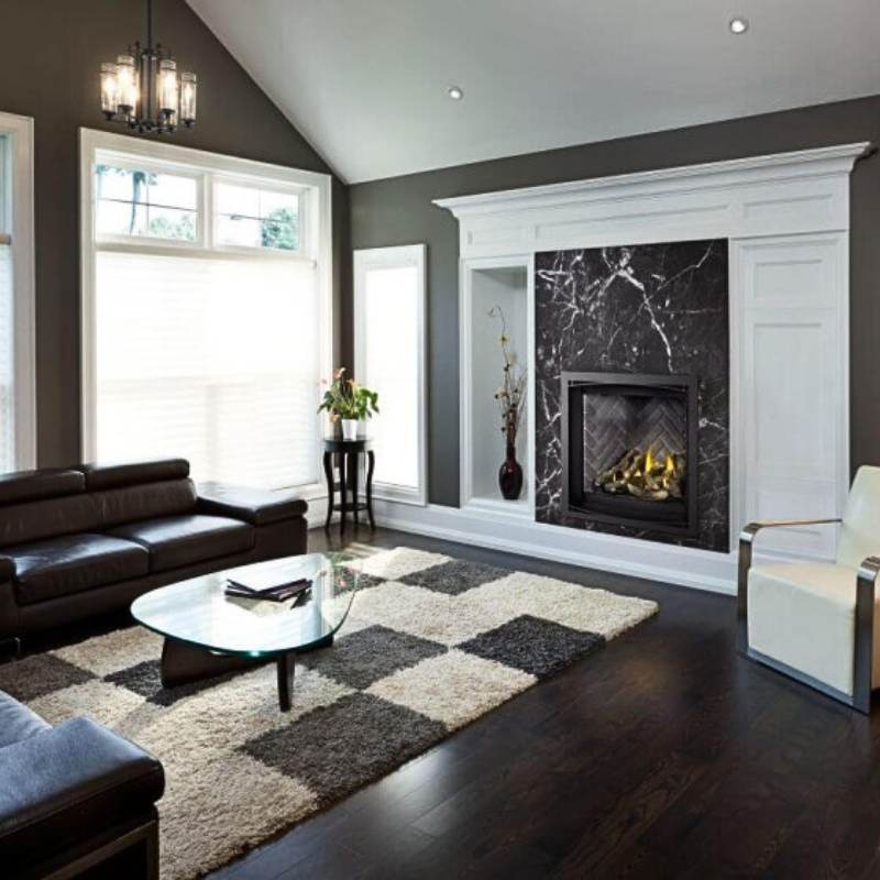 Direct vent gas fireplace installed in a living room, the code-compliant choice for NYC townhouses