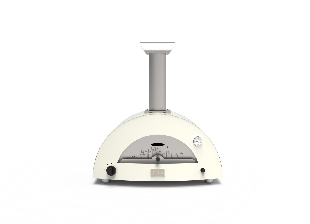 Alfa Moderno 2 Pizze Gas Hybrid Pizza Oven- Milano White Limited Edition - FXMD-2P-LEMI-U