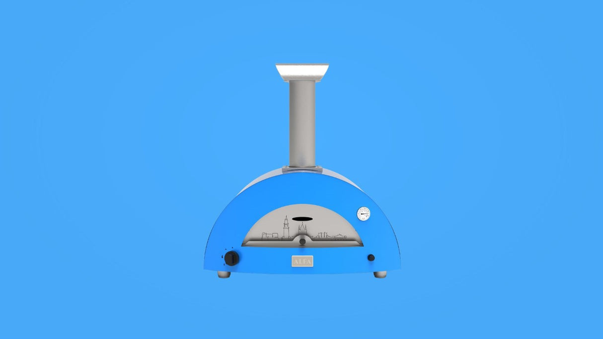 Alfa Moderno 2 Pizze Gas Hybrid Pizza Oven- Napoli Blue Limited Edition - FXMD-2P-LENA-U