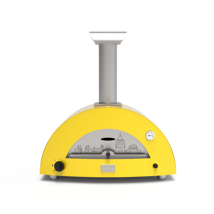 Alfa Moderno 2 Pizze Gas Hybrid Pizza Oven- Palermo Yellow Limited Edition - FXMD-2P-LEPA-U