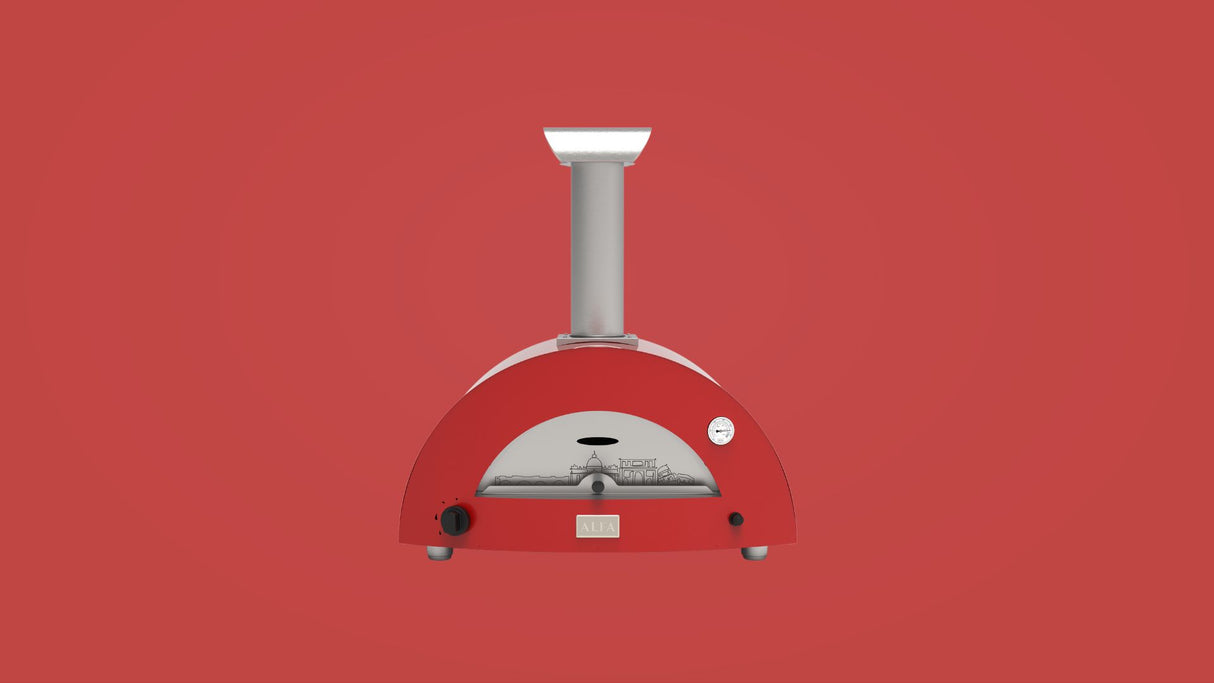 Alfa Moderno 2 Pizze Gas Hybrid Pizza Oven- Roma Red Limited Edition -FXMD-2P-LERM-U