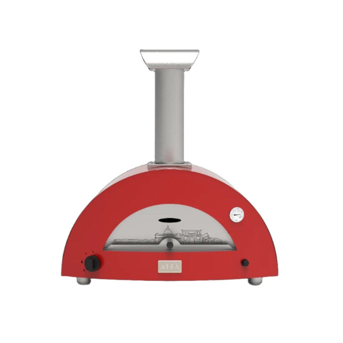 Alfa Moderno 2 Pizze Gas Hybrid Pizza Oven- Roma Red Limited Edition -FXMD-2P-LERM-U